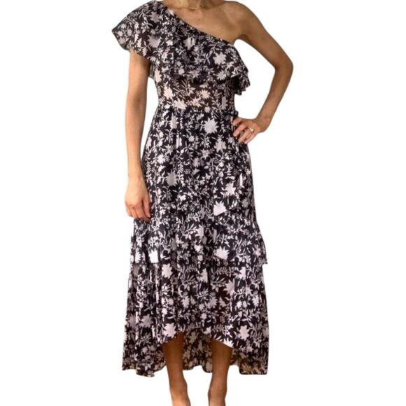 Ulla Johnson Clemente High Low Dress in Midnight Floral Size 0 - Picture 1 of 13